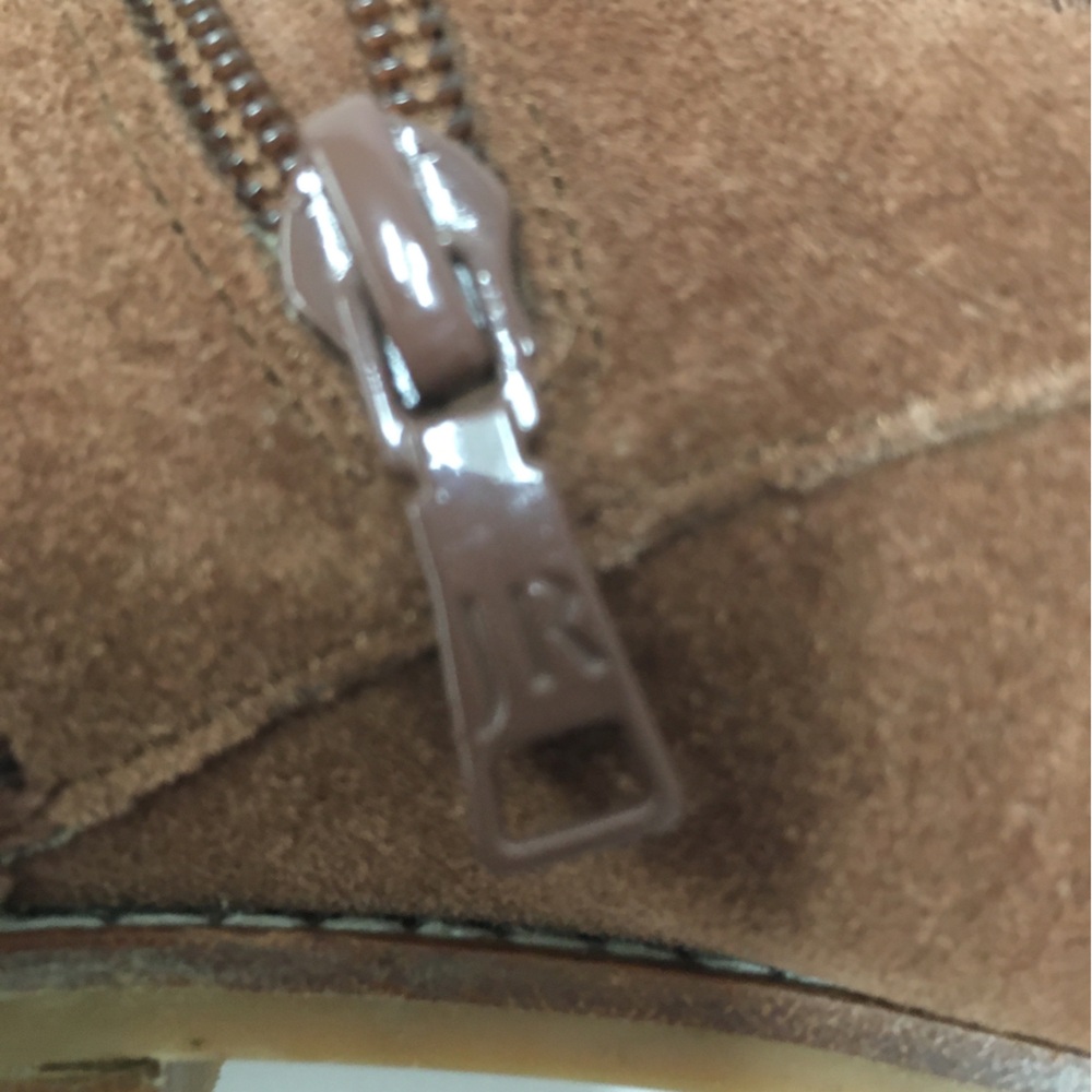 Jack Rogers Gemma Suede Leather Lace Up Boots 8.5 Toffee Brown Side Zip - Picture 14 of 14